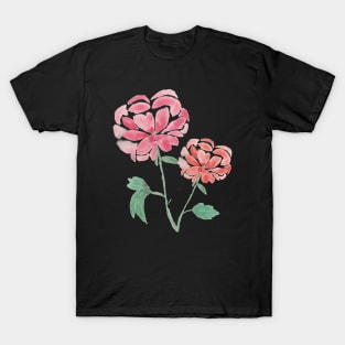 watercolor purple flowers pink and purple flowers T-Shirt